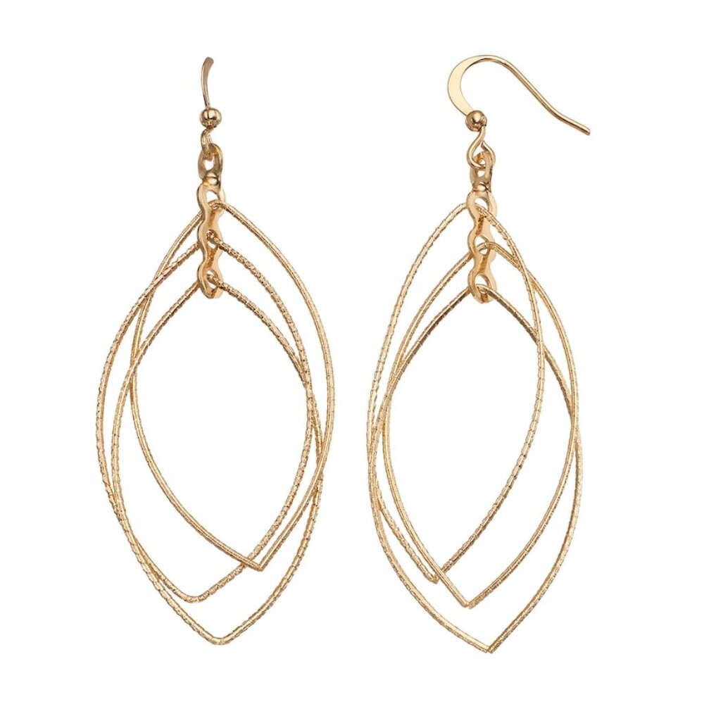 Sonoma Goods For Life® Nickel Free Triple Marquise Drop Earrings- Gold Tone